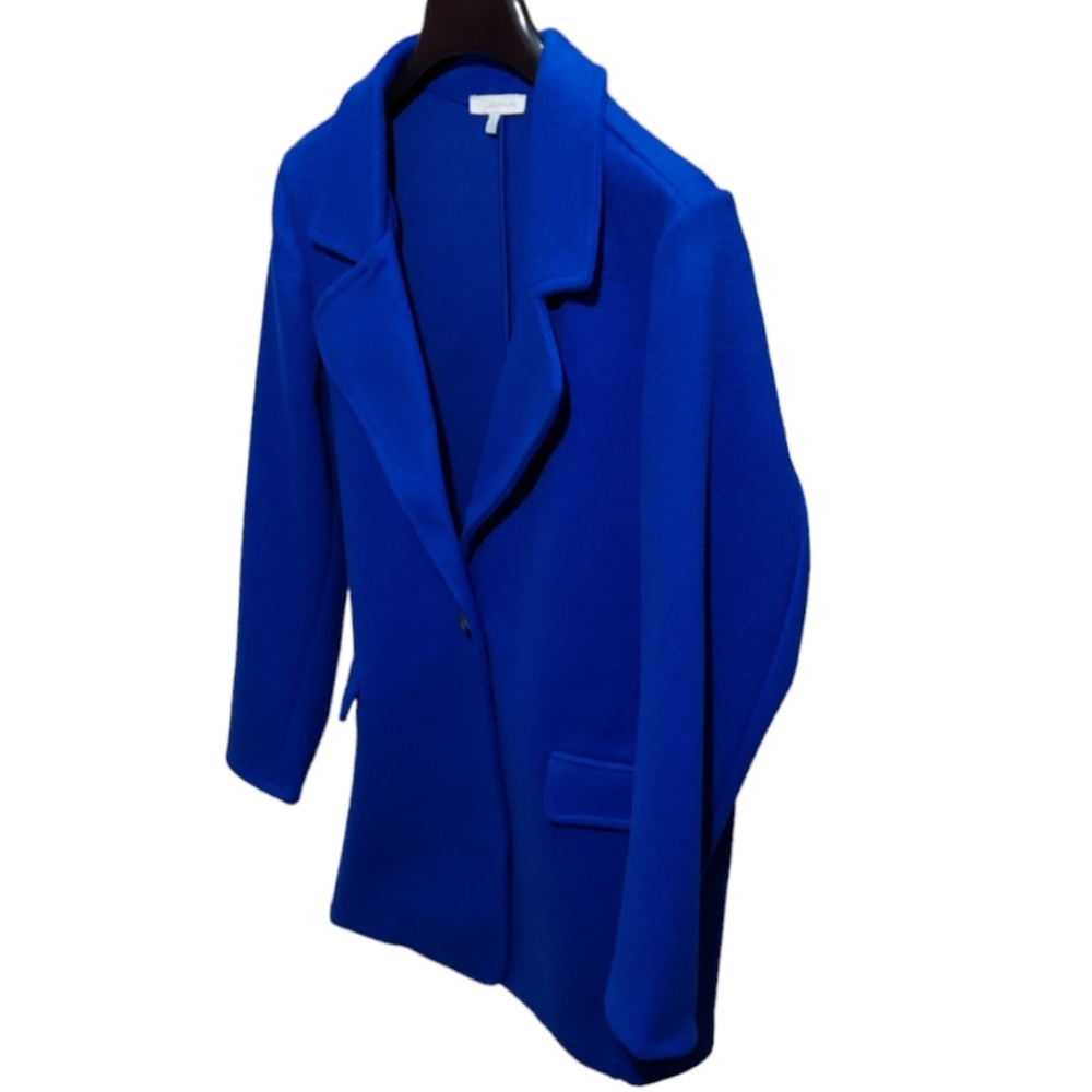 Women’s Jacket Belted Blazer Size S. M. L. Royal Blue Side Pockets Polyester New - Picture 15 of 15